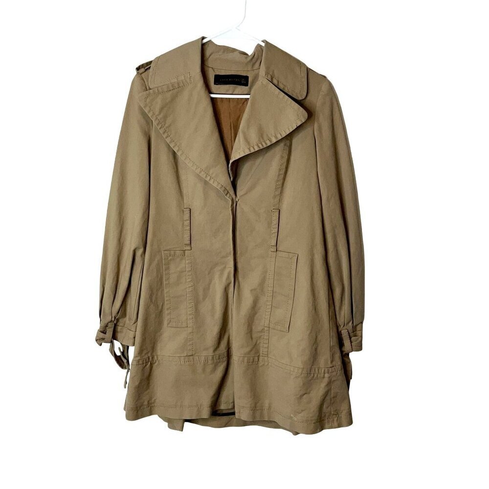 Zara Woman Khaki Trench Coat Size Small Cotton Jacket